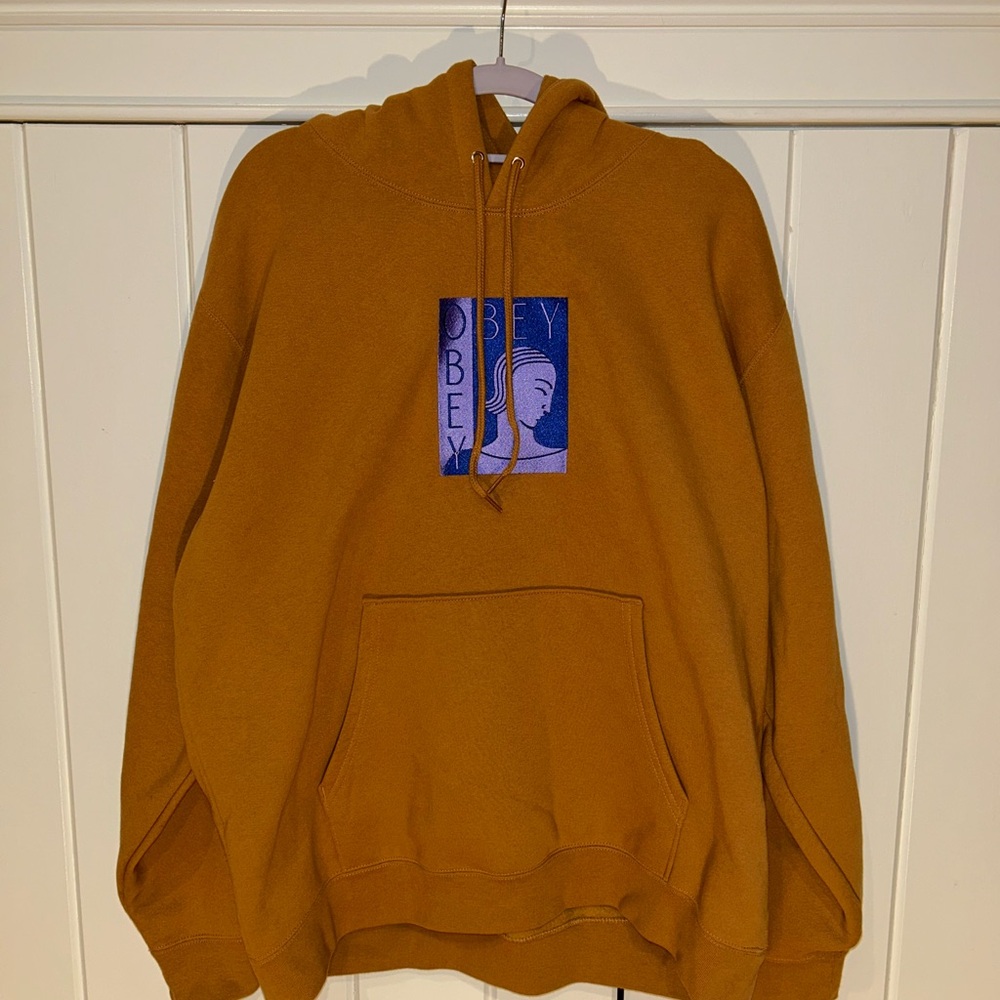 Obey Golden Brown Hoodie with Logo